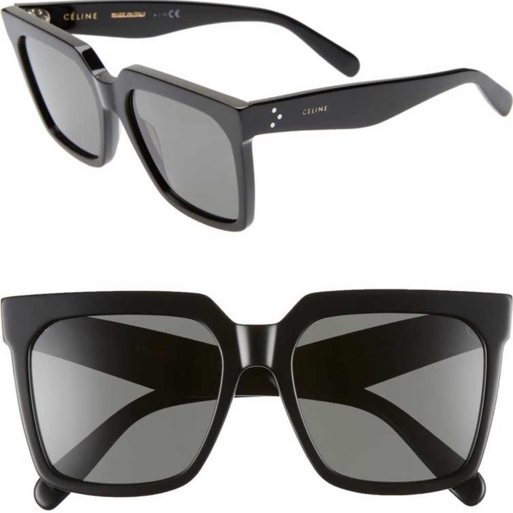 Céline Bold 3 Dots 55mm Square Sunglasses